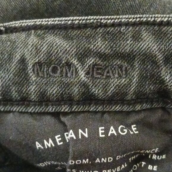 American Eagle Jeans Gray Denim Stretch Mom Jean Womens Size 2 - Picture 9 of 9